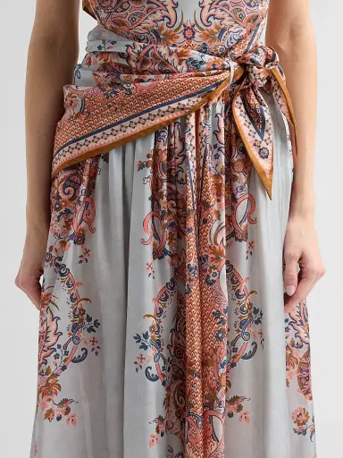 Zimmermann Women's Aster Scarf Midi Skirt - Blue Paisley Floral | Thumbnail 5 Zimmermann Women's Aster Scarf Midi Skirt - Blue Paisley Floral | Thumbnail 5