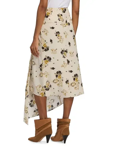 Isabel Marant Women's Faniry Floral Silk Midi-Skirt - Ecru | Thumbnail 5 Isabel Marant Women's Faniry Floral Silk Midi-Skirt - Ecru | Thumbnail 5
