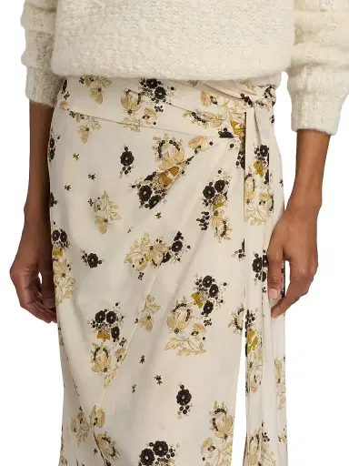 Isabel Marant Women's Faniry Floral Silk Midi-Skirt - Ecru | Thumbnail 6 Isabel Marant Women's Faniry Floral Silk Midi-Skirt - Ecru | Thumbnail 6