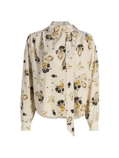 Isabel Marant Women's Fedry Floral Silk Shirt - Ecru | Thumbnail 1 Isabel Marant Women's Fedry Floral Silk Shirt - Ecru | Thumbnail 1
