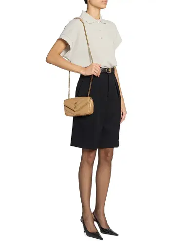 Saint Laurent Women's Loulou Mini Bag in Lambskin Leather - Natural Tan | Thumbnail 2 Saint Laurent Women's Loulou Mini Bag in Lambskin Leather - Natural Tan | Thumbnail 2