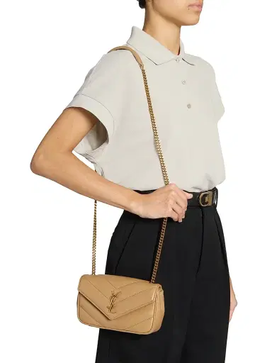 Saint Laurent Women's Loulou Mini Bag in Lambskin Leather - Natural Tan | Thumbnail 3 Saint Laurent Women's Loulou Mini Bag in Lambskin Leather - Natural Tan | Thumbnail 3