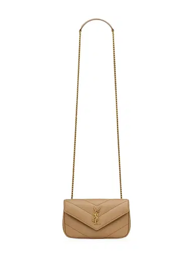 Saint Laurent Women's Loulou Mini Bag in Lambskin Leather - Natural Tan | Thumbnail 1 Saint Laurent Women's Loulou Mini Bag in Lambskin Leather - Natural Tan | Thumbnail 1