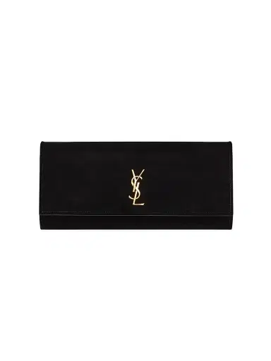Saint Laurent Women's Kate Clutch in Velvet - Black | Thumbnail 2 Saint Laurent Women's Kate Clutch in Velvet - Black | Thumbnail 2