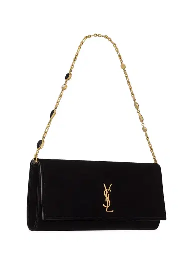 Saint Laurent Women's Kate Clutch in Velvet - Black | Thumbnail 3 Saint Laurent Women's Kate Clutch in Velvet - Black | Thumbnail 3