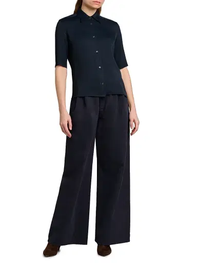 Jil Sander Women's Sable Short-Sleeve Shirt - Midnight - Size 8 | Thumbnail 2 Jil Sander Women's Sable Short-Sleeve Shirt - Midnight - Size 8 | Thumbnail 2