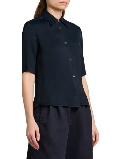 Jil Sander Women's Sable Short-Sleeve Shirt - Midnight - Size 8 | Thumbnail 4 Jil Sander Women's Sable Short-Sleeve Shirt - Midnight - Size 8 | Thumbnail 4