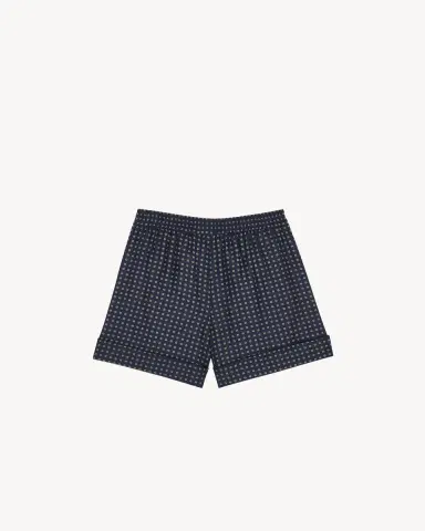 Yves Saint Laurent pajama shorts in square silk satin | Thumbnail 2 Yves Saint Laurent pajama shorts in square silk satin | Thumbnail 2