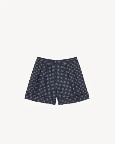 Yves Saint Laurent pajama shorts in square silk satin | Thumbnail 3 Yves Saint Laurent pajama shorts in square silk satin | Thumbnail 3