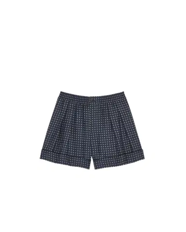Yves Saint Laurent pajama shorts in square silk satin | Thumbnail 1 Yves Saint Laurent pajama shorts in square silk satin | Thumbnail 1