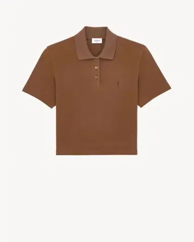 Yves Saint Laurent CASSANDRE cropped polo in cotton piqué | Thumbnail 2 Yves Saint Laurent CASSANDRE cropped polo in cotton piqué | Thumbnail 2