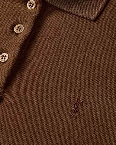 Yves Saint Laurent CASSANDRE cropped polo in cotton piqué | Thumbnail 4 Yves Saint Laurent CASSANDRE cropped polo in cotton piqué | Thumbnail 4