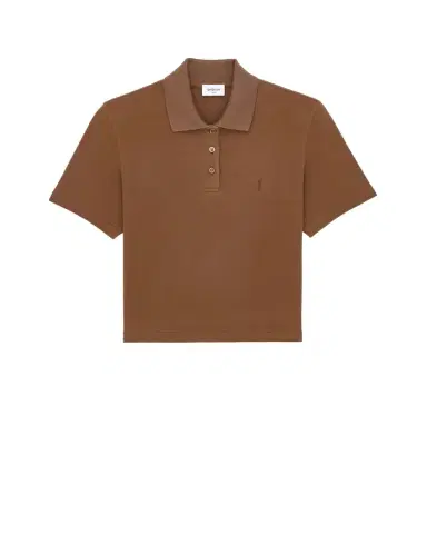 Yves Saint Laurent CASSANDRE cropped polo in cotton piqué | Thumbnail 1 Yves Saint Laurent CASSANDRE cropped polo in cotton piqué | Thumbnail 1