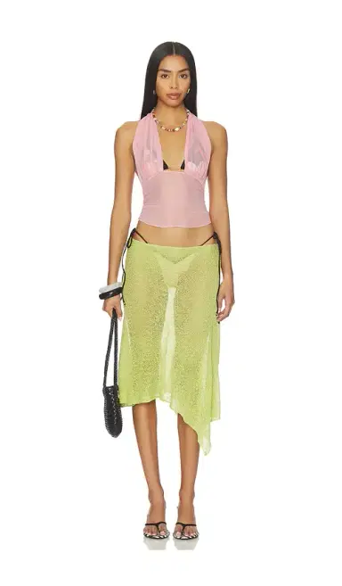 Indah Gisela Solid Gathered Tie-back Halter Top | Thumbnail 4 Indah Gisela Solid Gathered Tie-back Halter Top | Thumbnail 4