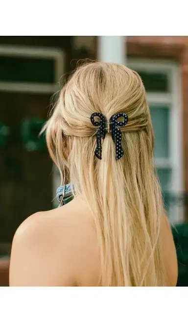 Solar Eclipse Hand-Painted Coquette Bow Claw Hair Clip | Thumbnail 3 Solar Eclipse Hand-Painted Coquette Bow Claw Hair Clip | Thumbnail 3