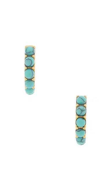 petit moments Turquoise Stone Huggies | Thumbnail 3 petit moments Turquoise Stone Huggies | Thumbnail 3