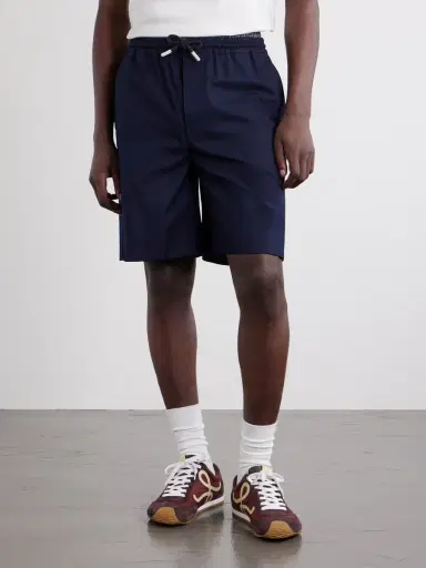 Loewe Straight-Leg Anagram-Embroidered Cotton-Twill Drawstring Shorts - Men | Thumbnail 3 Loewe Straight-Leg Anagram-Embroidered Cotton-Twill Drawstring Shorts - Men | Thumbnail 3