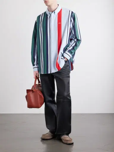 Loewe Anagram-Embroidered Striped Cotton-Twill Shirt - Men | Thumbnail 2 Loewe Anagram-Embroidered Striped Cotton-Twill Shirt - Men | Thumbnail 2
