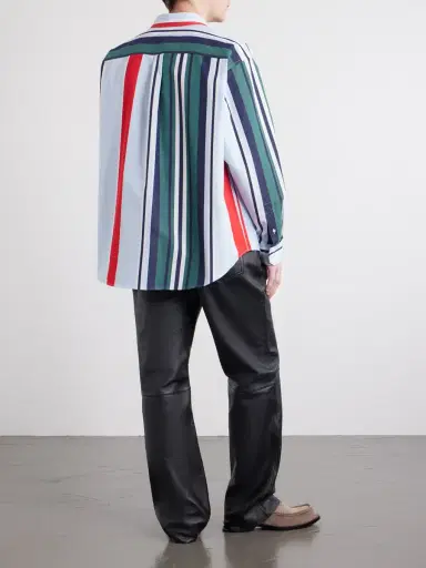 Loewe Anagram-Embroidered Striped Cotton-Twill Shirt - Men | Thumbnail 4 Loewe Anagram-Embroidered Striped Cotton-Twill Shirt - Men | Thumbnail 4