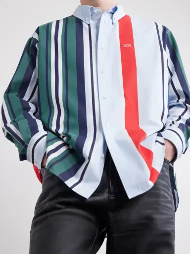 Loewe Anagram-Embroidered Striped Cotton-Twill Shirt - Men | Thumbnail 5 Loewe Anagram-Embroidered Striped Cotton-Twill Shirt - Men | Thumbnail 5