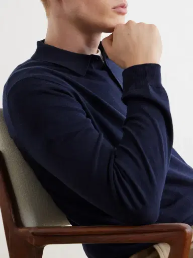 Slowear Zanone Slim-Fit Flexwool Polo Shirt - Men | Thumbnail 5 Slowear Zanone Slim-Fit Flexwool Polo Shirt - Men | Thumbnail 5