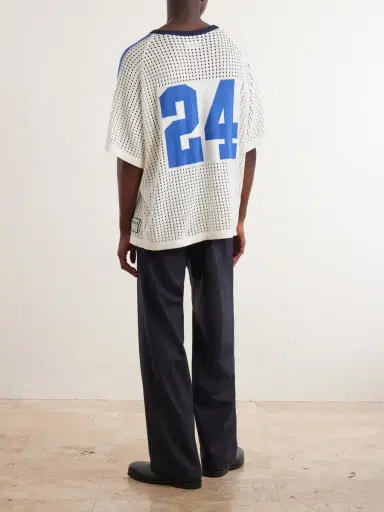 Nahmias Logo-Jacquard Perforated Cotton T-Shirt - Men | Thumbnail 4 Nahmias Logo-Jacquard Perforated Cotton T-Shirt - Men | Thumbnail 4