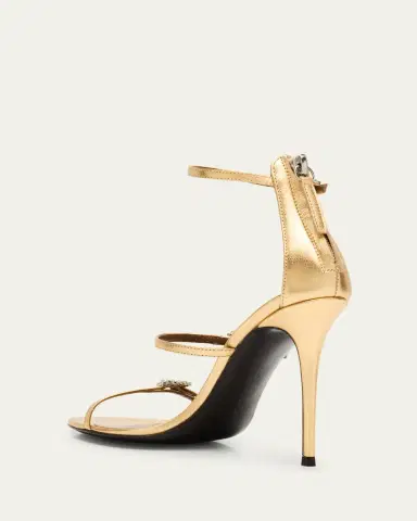 Giuseppe Zanotti Metallic Leather Ankle-Strap Sandals | Thumbnail 2 Giuseppe Zanotti Metallic Leather Ankle-Strap Sandals | Thumbnail 2
