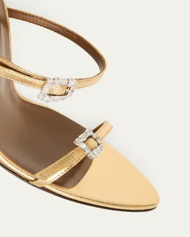 Giuseppe Zanotti Metallic Leather Ankle-Strap Sandals | Thumbnail 3 Giuseppe Zanotti Metallic Leather Ankle-Strap Sandals | Thumbnail 3