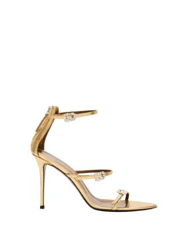 Giuseppe Zanotti Metallic Leather Ankle-Strap Sandals | Thumbnail 1 Giuseppe Zanotti Metallic Leather Ankle-Strap Sandals | Thumbnail 1