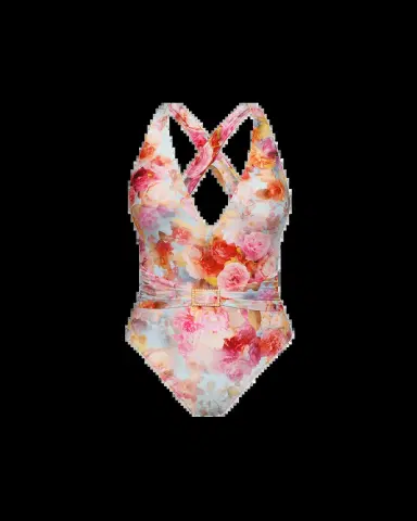 L'AGENCE Soft Cloud Floral Lisa Plunge One-Piece Swimsuit | Thumbnail 4 L'AGENCE Soft Cloud Floral Lisa Plunge One-Piece Swimsuit | Thumbnail 4