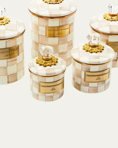 MacKenzie-Childs Mocha Check Medium Canister | Thumbnail 3 MacKenzie-Childs Mocha Check Medium Canister | Thumbnail 3