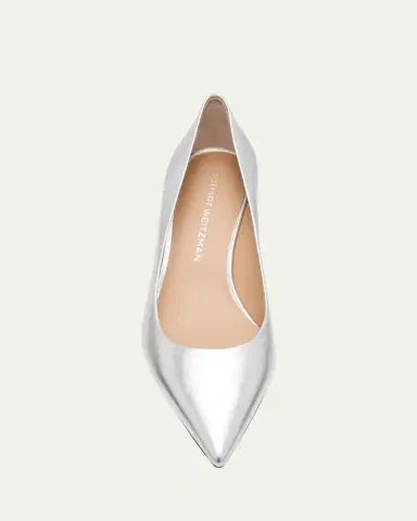 Stuart Weitzman Stuart Metallic Leather Kitten-Heel Pumps | Thumbnail 5 Stuart Weitzman Stuart Metallic Leather Kitten-Heel Pumps | Thumbnail 5