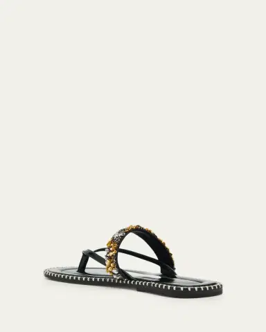 Dries Van Noten Sequined Leather Thong Sandals | Thumbnail 4 Dries Van Noten Sequined Leather Thong Sandals | Thumbnail 4