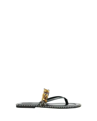 Dries Van Noten Sequined Leather Thong Sandals | Thumbnail 1 Dries Van Noten Sequined Leather Thong Sandals | Thumbnail 1