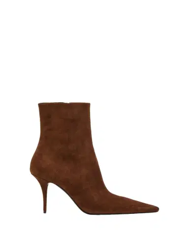 Saint Laurent 90mm Ashley Suede Ankle Booties | Thumbnail 1 Saint Laurent 90mm Ashley Suede Ankle Booties | Thumbnail 1