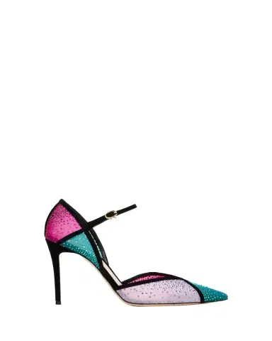 Gianvito Rossi 95mm Suede-Trimmed Crystal-Embellished Mesh Pumps | Thumbnail 1 Gianvito Rossi 95mm Suede-Trimmed Crystal-Embellished Mesh Pumps | Thumbnail 1
