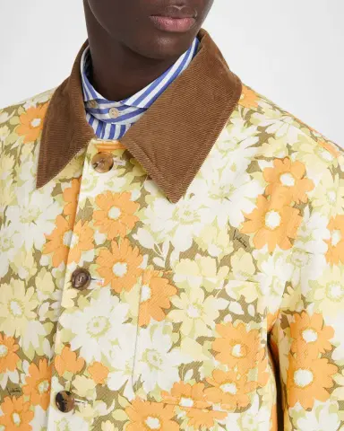 Valentino Garavani Men's Floral-Print Cotton Jacket | Thumbnail 4 Valentino Garavani Men's Floral-Print Cotton Jacket | Thumbnail 4