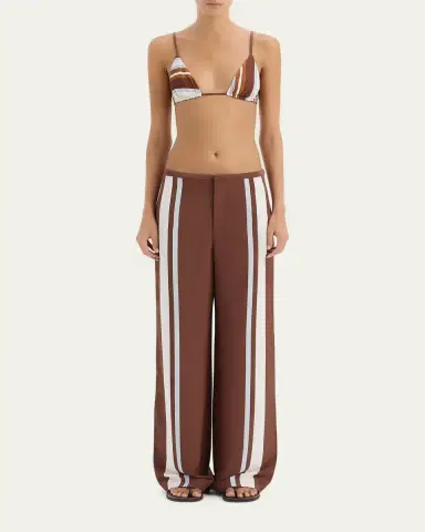 SIR. Marais Striped Silk Crepe Trousers | Thumbnail 2 SIR. Marais Striped Silk Crepe Trousers | Thumbnail 2