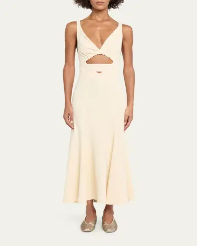 Rabanne Plunging Strappy Cutout Midi Tank Dress | Thumbnail 2 Rabanne Plunging Strappy Cutout Midi Tank Dress | Thumbnail 2