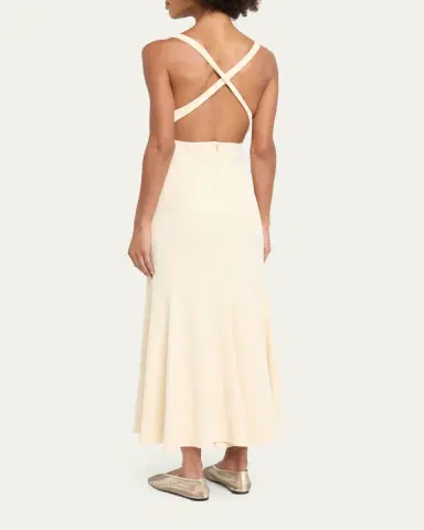 Rabanne Plunging Strappy Cutout Midi Tank Dress | Thumbnail 3 Rabanne Plunging Strappy Cutout Midi Tank Dress | Thumbnail 3