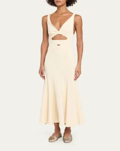 Rabanne Plunging Strappy Cutout Midi Tank Dress | Thumbnail 4 Rabanne Plunging Strappy Cutout Midi Tank Dress | Thumbnail 4