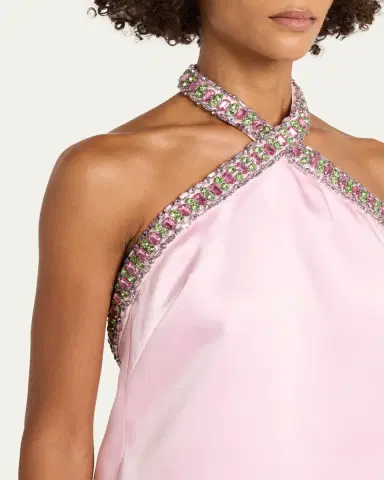 Retrofête Sabry Jeweled Halter Mini Dress | Thumbnail 5 Retrofête Sabry Jeweled Halter Mini Dress | Thumbnail 5