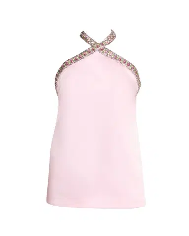 Retrofête Sabry Jeweled Halter Mini Dress | Thumbnail 1 Retrofête Sabry Jeweled Halter Mini Dress | Thumbnail 1