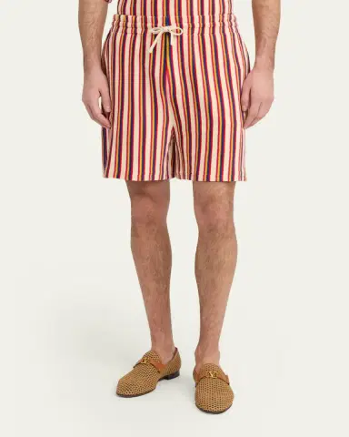 Valentino Garavani Men's Striped Toweling Shorts | Thumbnail 4 Valentino Garavani Men's Striped Toweling Shorts | Thumbnail 4