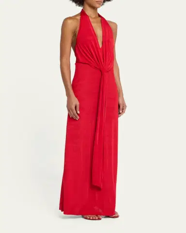 SEROYA Kayla Draped Jersey Maxi Dress | Thumbnail 4 SEROYA Kayla Draped Jersey Maxi Dress | Thumbnail 4