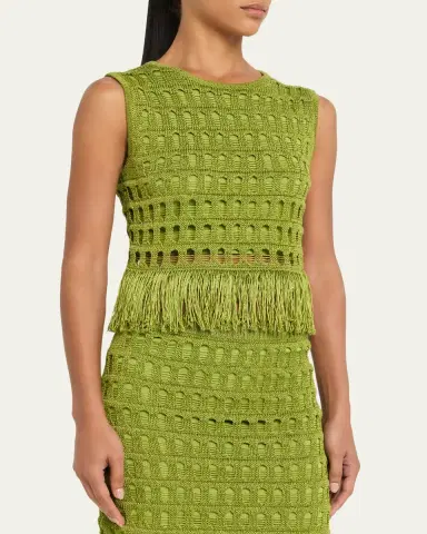 A.L.C. Esme Open-Knit Fringe Top | Thumbnail 4 A.L.C. Esme Open-Knit Fringe Top | Thumbnail 4