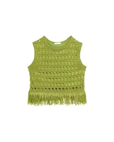 A.L.C. Esme Open-Knit Fringe Top | Thumbnail 1 A.L.C. Esme Open-Knit Fringe Top | Thumbnail 1