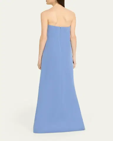 Lela Rose Peony Embroidered Strapless Crepe Gown | Thumbnail 3 Lela Rose Peony Embroidered Strapless Crepe Gown | Thumbnail 3