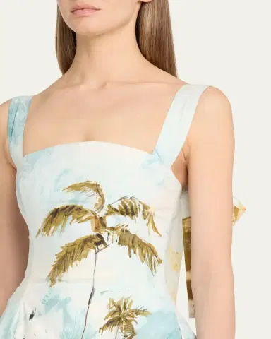 Oscar de la Renta Sleeveless Landscape-Print Poplin Midi Dress | Thumbnail 5 Oscar de la Renta Sleeveless Landscape-Print Poplin Midi Dress | Thumbnail 5