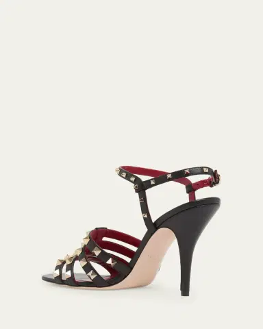 Valentino Garavani 100mm Rockstud Leather Ankle-Strap Sandals | Thumbnail 4 Valentino Garavani 100mm Rockstud Leather Ankle-Strap Sandals | Thumbnail 4